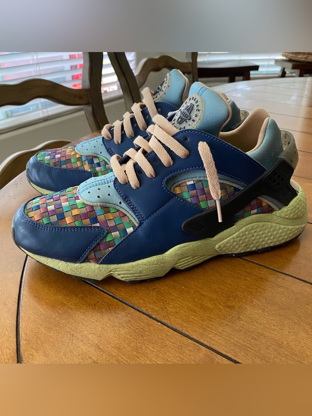 Multicolor Woven Mesh Casual Men's Sneakers - Blue & Pastel